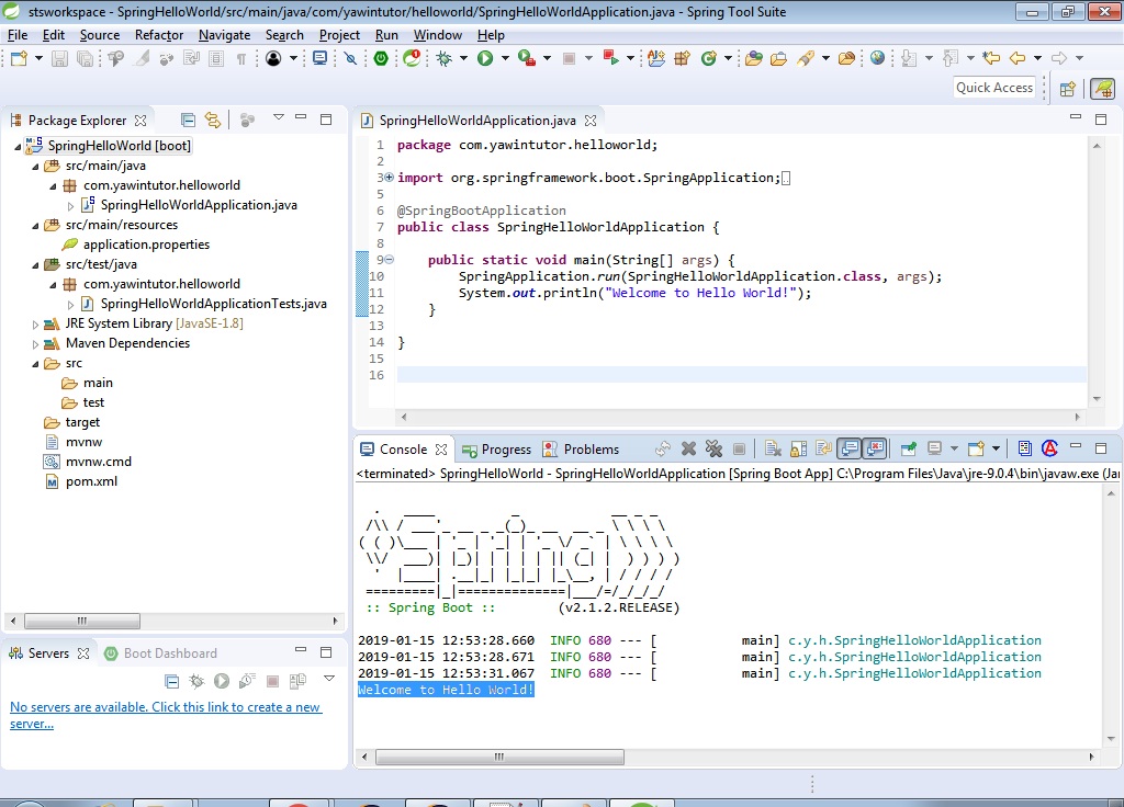 Spring Boot Hello World Example – Yawin Tutor